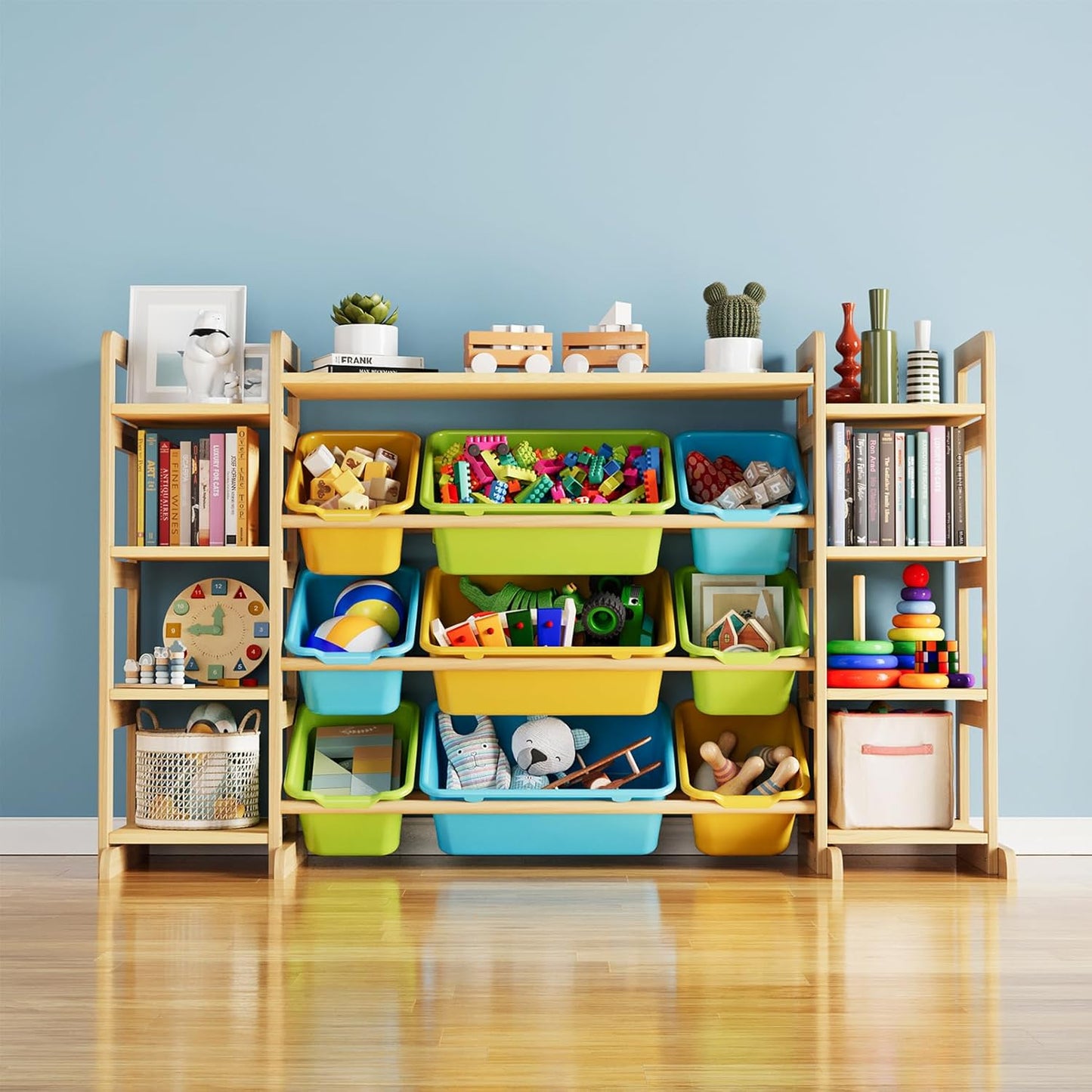 Large Toy Storage Organizer 9 Shelves 9 Bins