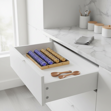 coffee pod holder – Bamboo Drawer Insert for Neat Coffee Capsule Storage