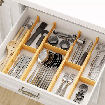bamboo drawer organizer expandable kitchen drawer dividers