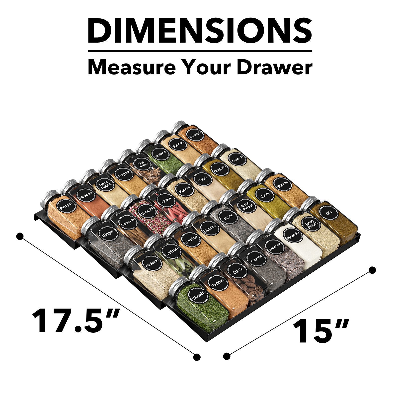 SpaceAid kitchen drawer spice organizer