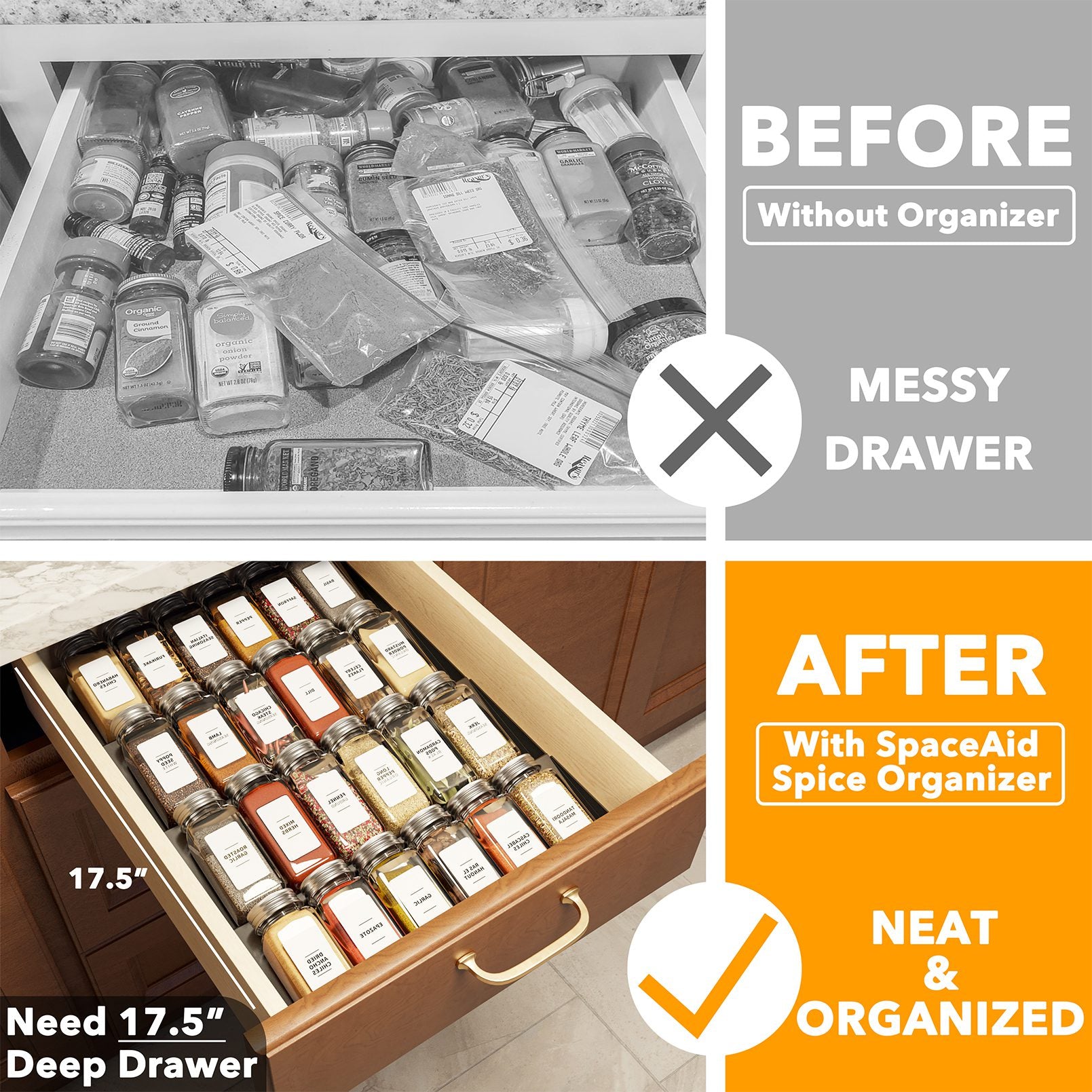 SpaceAid best spice drawer organizer