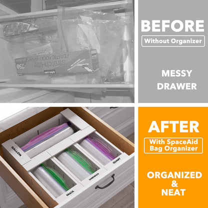SpaceAid bamboo storage bag organizer