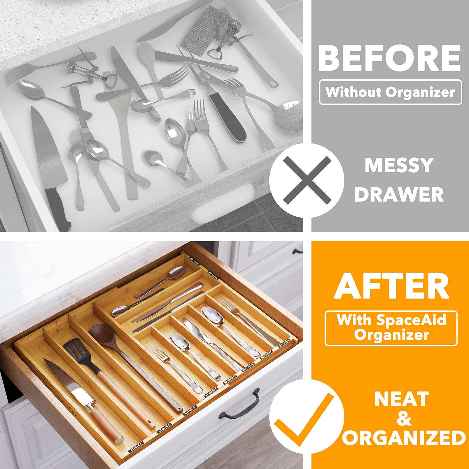 expandable silverware organizer