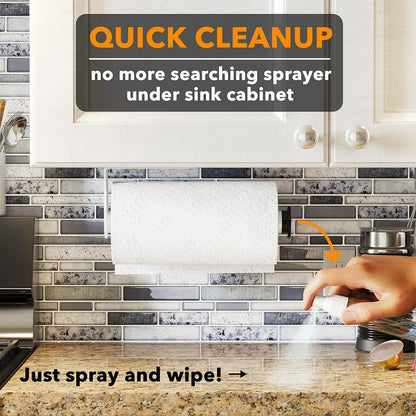 SpaceAid® 2-in-1 SprayNeat Wall Mounted Paper Towel Holder with Spray Bottle Inside Center in White