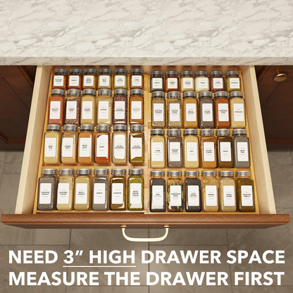 Bamboo 4 Tier Drawer Spice Organizer