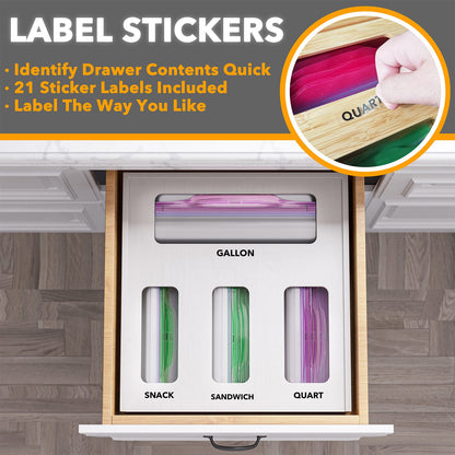 bamboo ziplock bag storage organizer