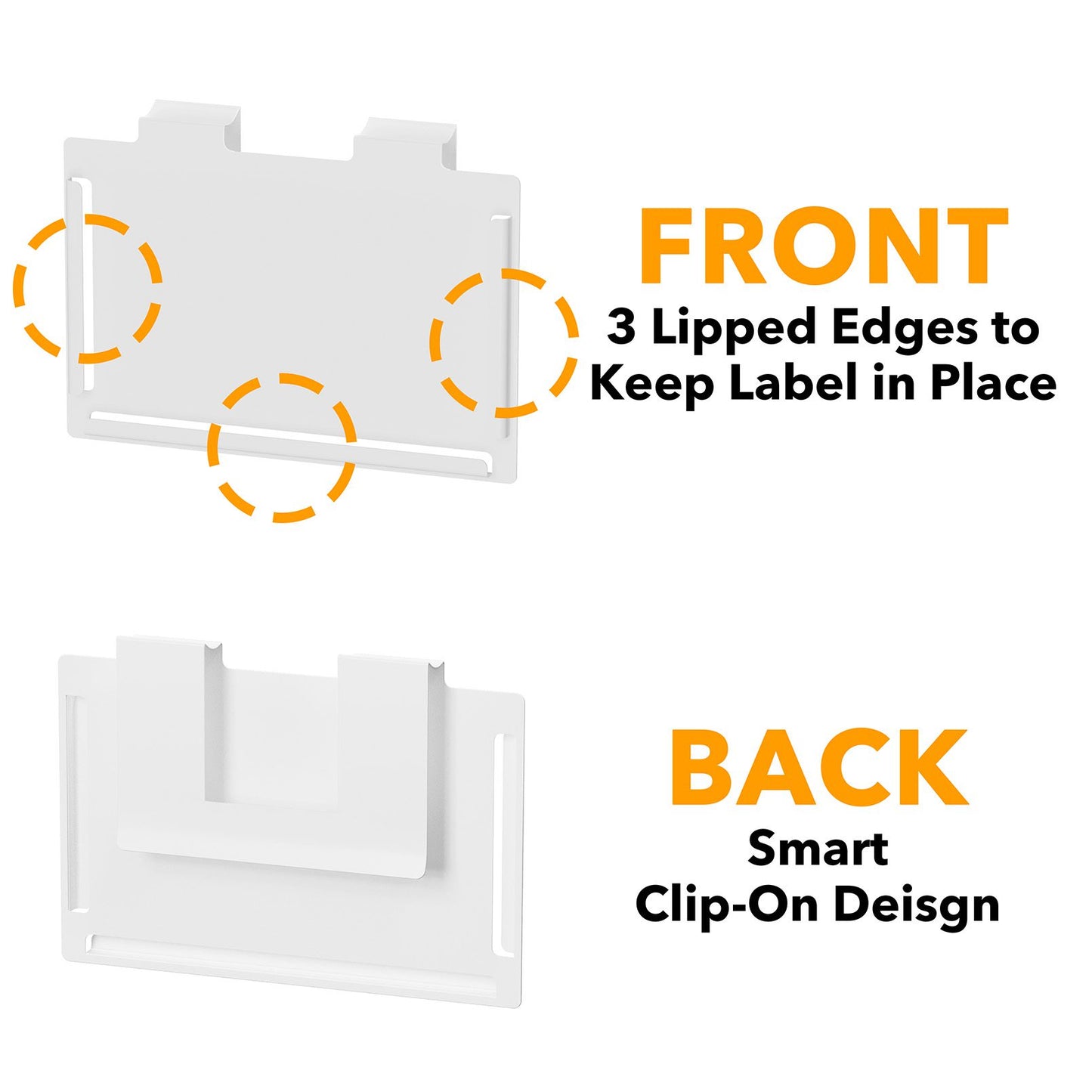SpaceAid 10 Pack White Basket Labels Clip with 20 Label Cards Included Black White Chalk