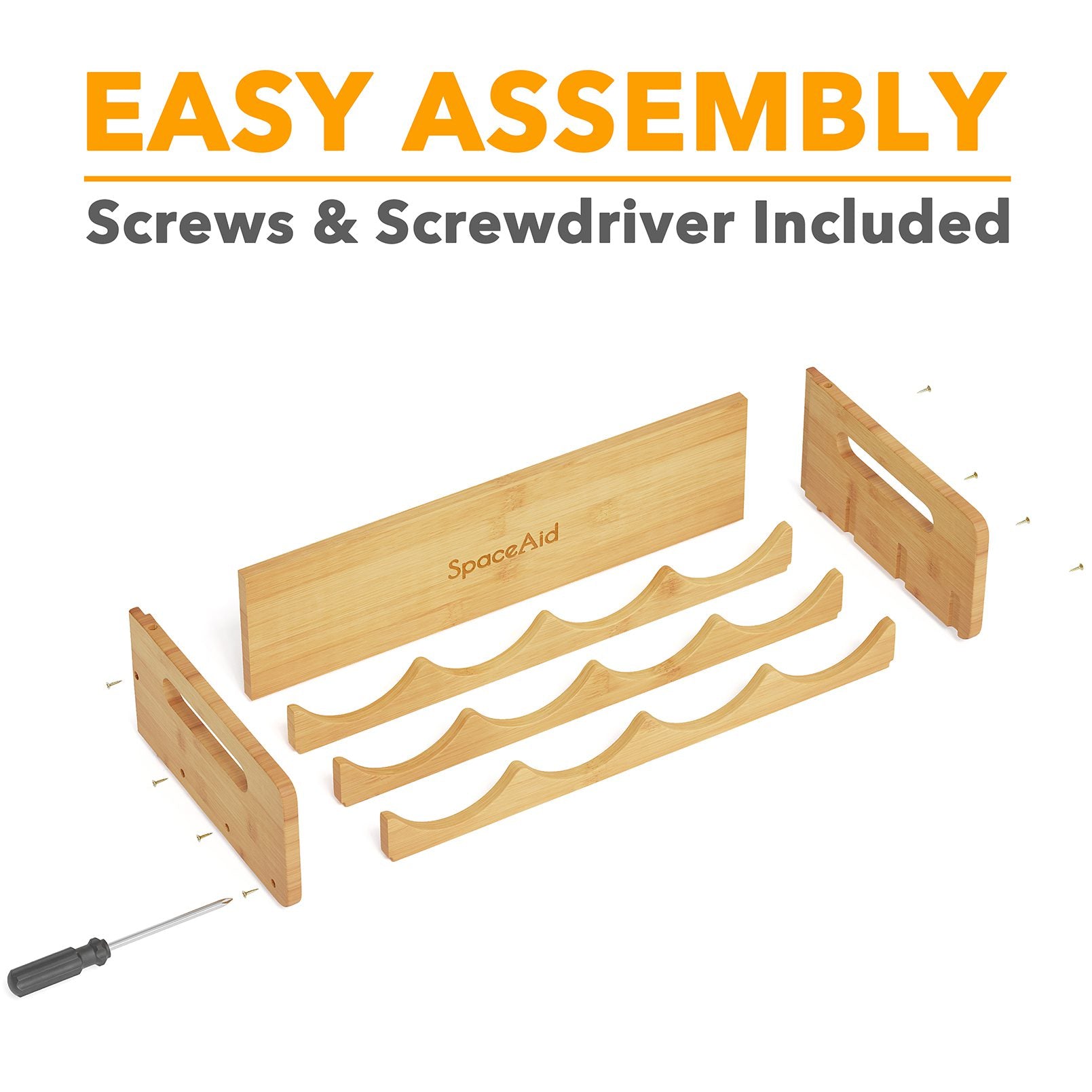 bamboo water bottle organizer rack