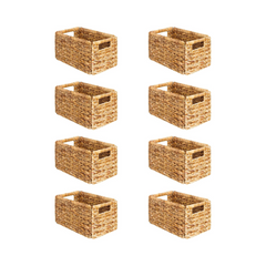 8-Pack Wicker Storage Baskets with Handle