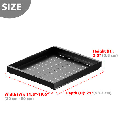 SpaceAid Adjustable No-Drill Adhesive Pull-Out Cabinet Shelves for Kitchen Black, 21" Deep