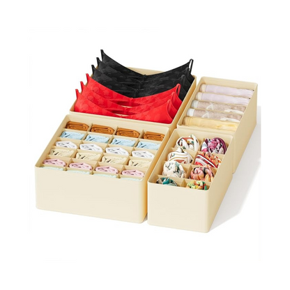 4 Pack Underwear Organizer Beige