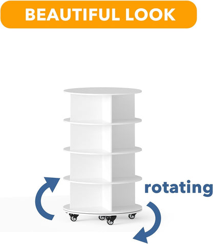 4-Tier Rotating Shoe Rack with Wheels
