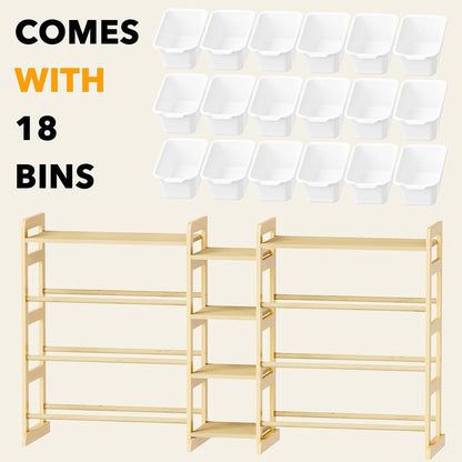 SpaceAid Large Toy Storage Organizer with 6 Shelves and 18 Bins, Book Shelf Organizers Storage Bookshelf, Kids Bin Shelf Box Bookcase for Bedroom Playroom Organization Room Decor, White
