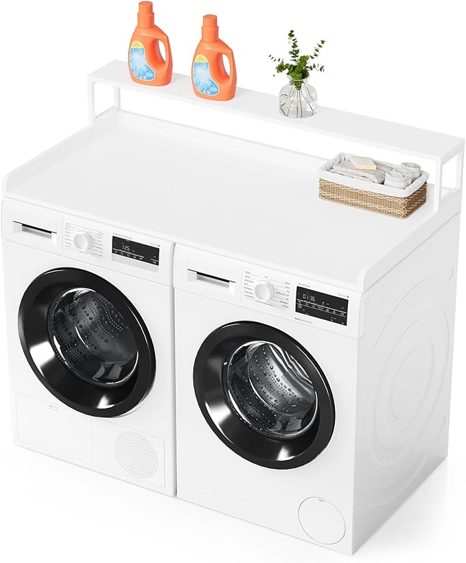 SpaceAid Washer Dryer Countertop, Laundry Wood Shelf Topper with Edge, 54