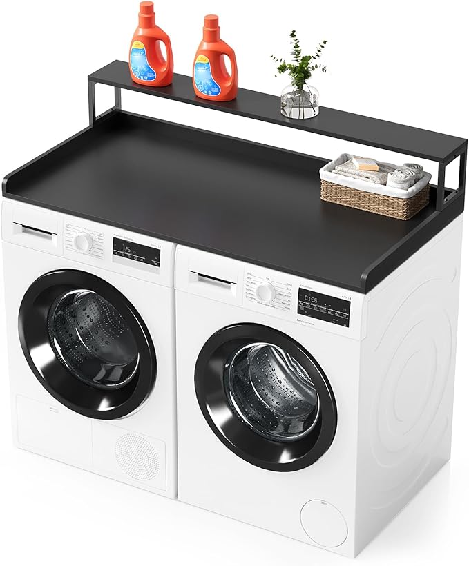 SpaceAid Washer Dryer Countertop, Laundry Wood Shelf Topper with Edge, 54"