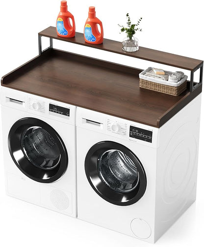 SpaceAid Washer Dryer Countertop, Laundry Wood Shelf Topper with Edge, 54"