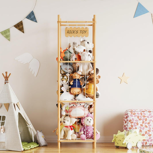 SpaceAid large wooden stuffed animal storage zoo for nursery organization