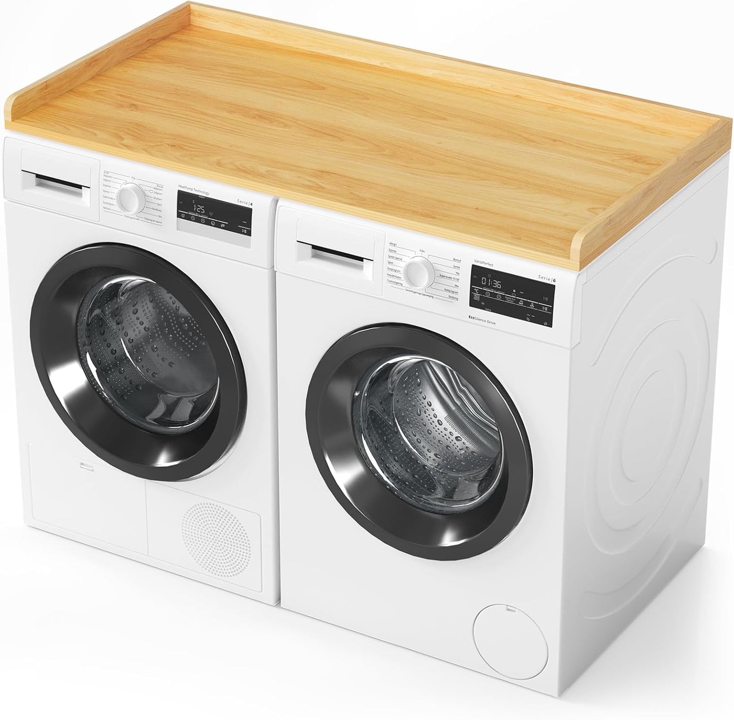 SpaceAid Washer Dryer Countertop, Laundry Wood Shelf Topper with Edge, 54"