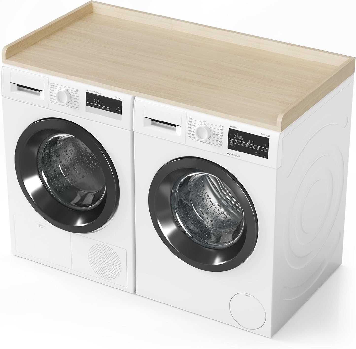 SpaceAid Washer Dryer Countertop, Laundry Wood Shelf Topper with Edge, 54"