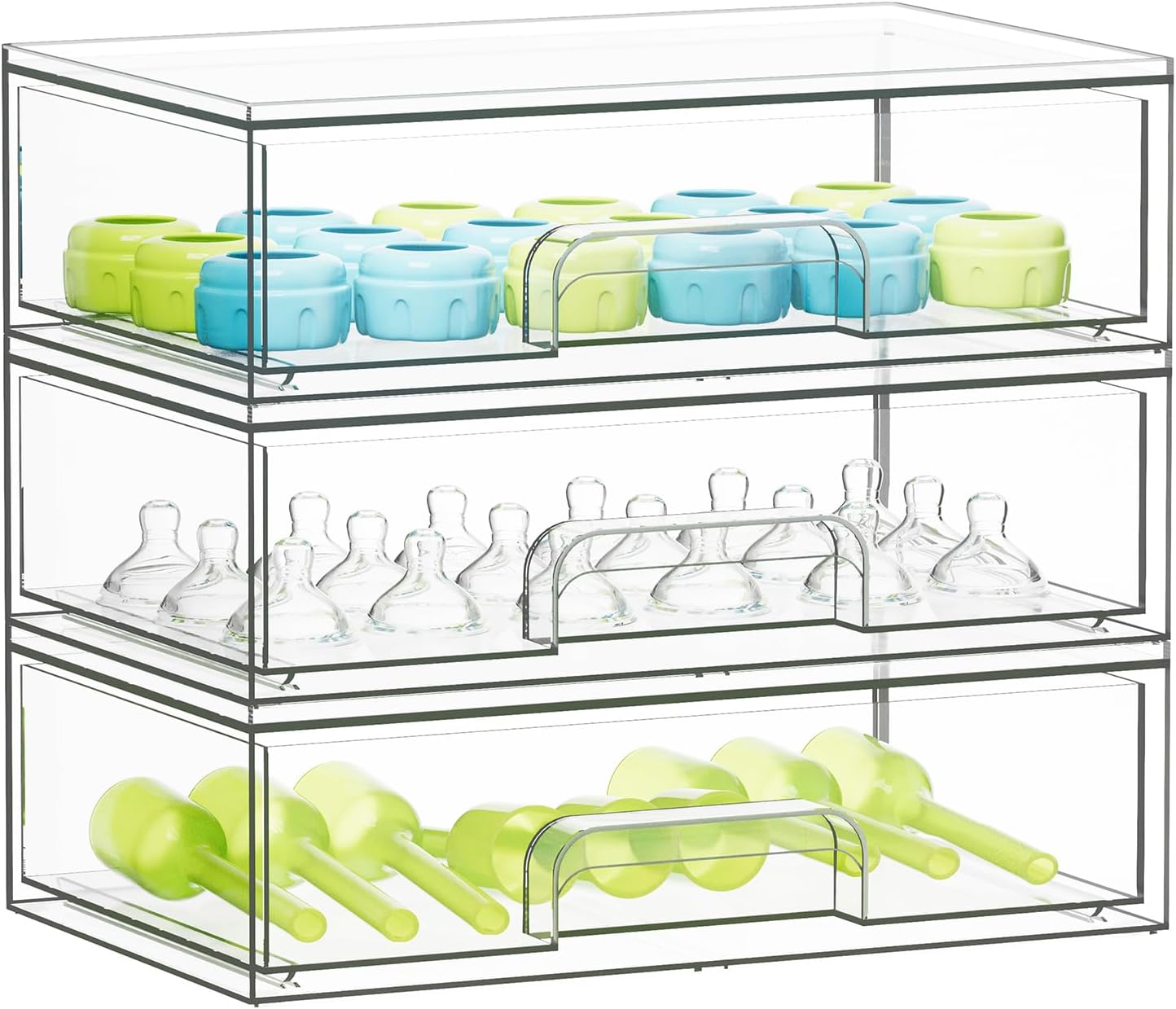 Baby Bottle Organizer by SpaceAid – Countertop & Pantry Storage Solution, 3 Pack, 3L, 10.3"H