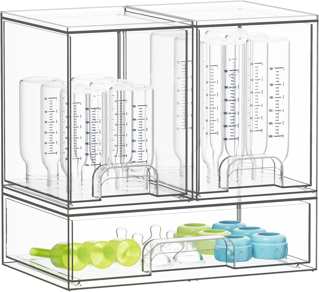 SpaceAid Baby Bottle Storage Organizer for Countertop, 5 Pack, 2S2M1L, 15.4" H