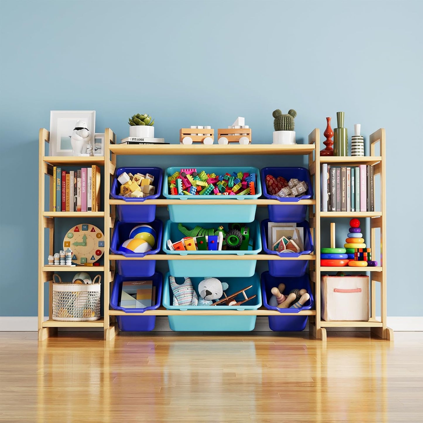 Large Toy Storage Organizer 9 Shelves 9 Bins
