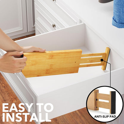 4 Pack 4.65“ High Drawer Organizer NATURAL