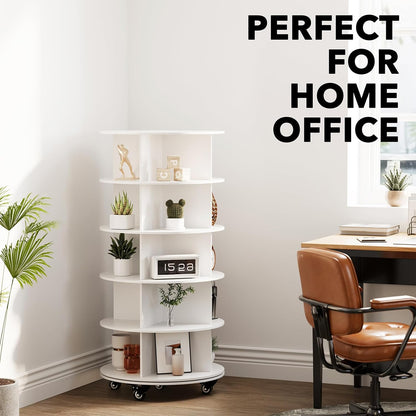 5-Tier Rotating Shoe Rack with Wheels