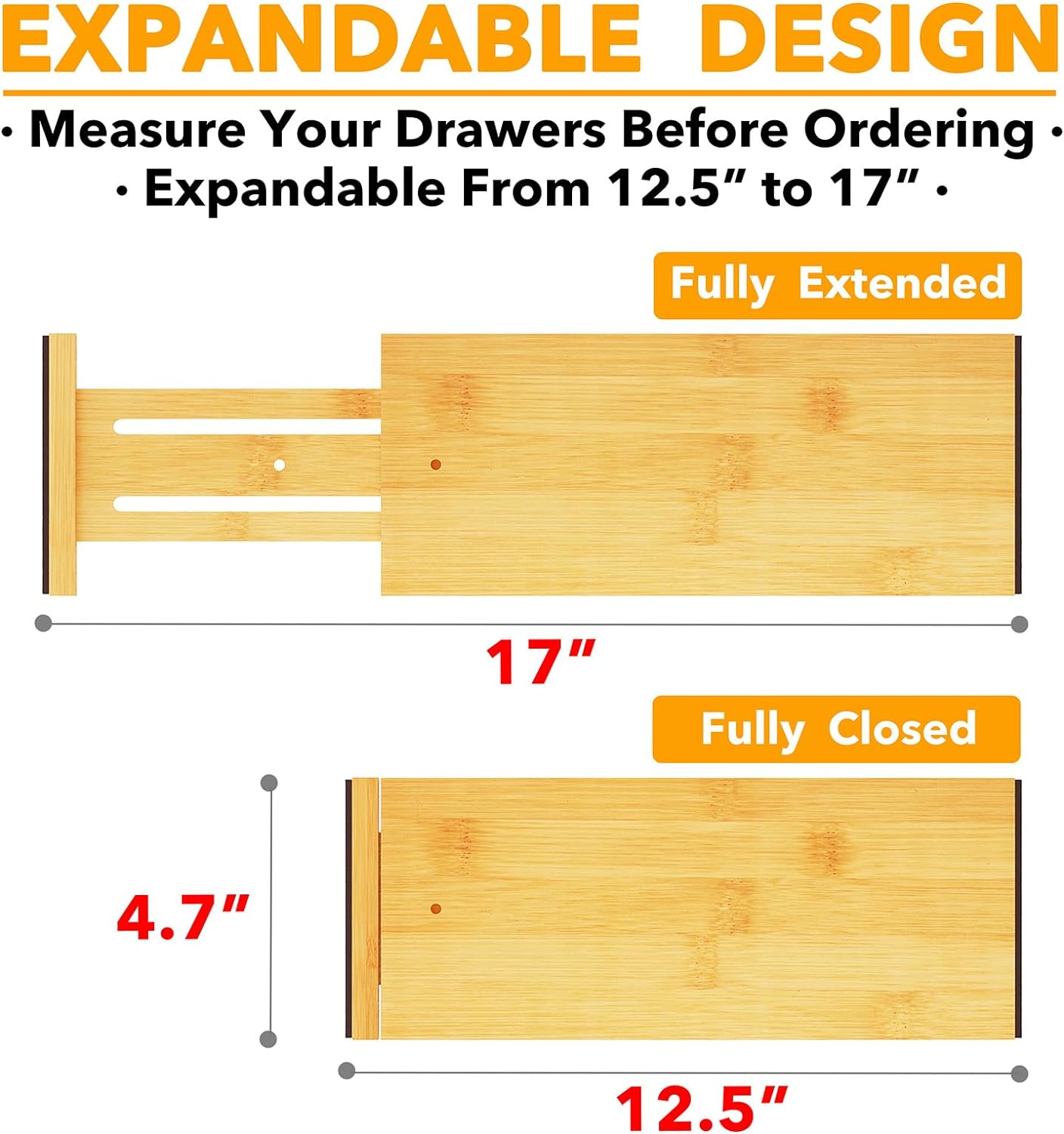 6 Pack 4.65“ High Drawer Organizer Natural