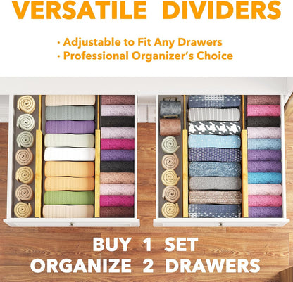 4 Pack 4.65“ High Drawer Organizer NATURAL