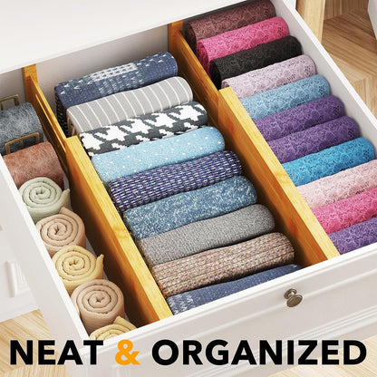 4 Pack 4.65“ High Drawer Organizer NATURAL
