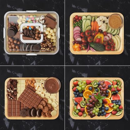 Charcuterie and Cheese Board Elegant Serving Tray for Snacks & Tapas, 1 Compartments