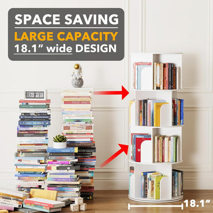 Cross Style 4 Tier Rotating Bookshelf
