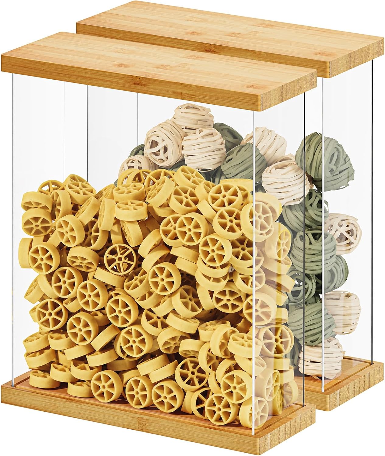 SpaceAid Bamboo Food Storage Containers with Airtight Lids
