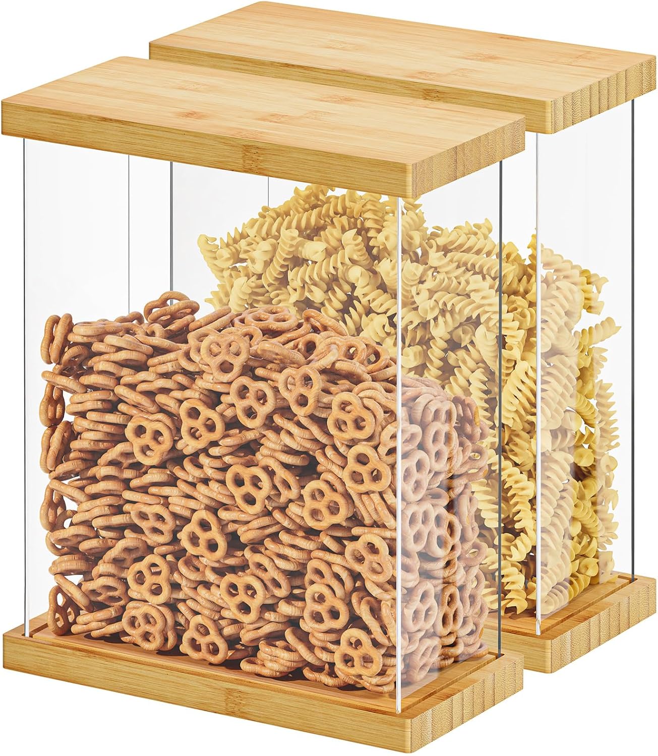 SpaceAid Bamboo Food Storage Containers with Airtight Lids