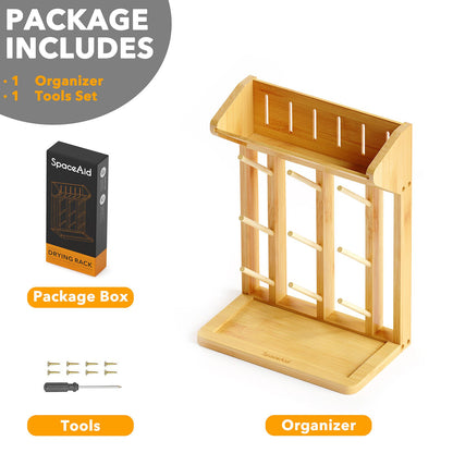 SpaceAid bamboo baby bottle drying rack
