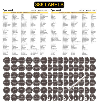 spice labels