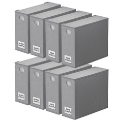 SpaceAid 8 Pack Foldable Sheet Set Organizer for Linen Closet, Gray
