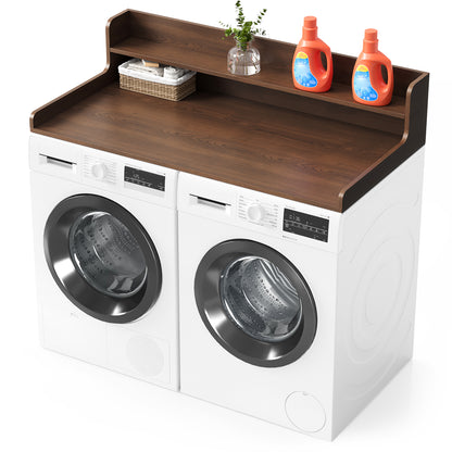 SpaceAid Washer Dryer Countertop, Laundry Wood Shelf Topper with Edge, 54"