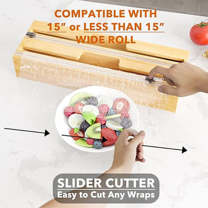 SpaceAid bamboo plastic wrap and foil organizer