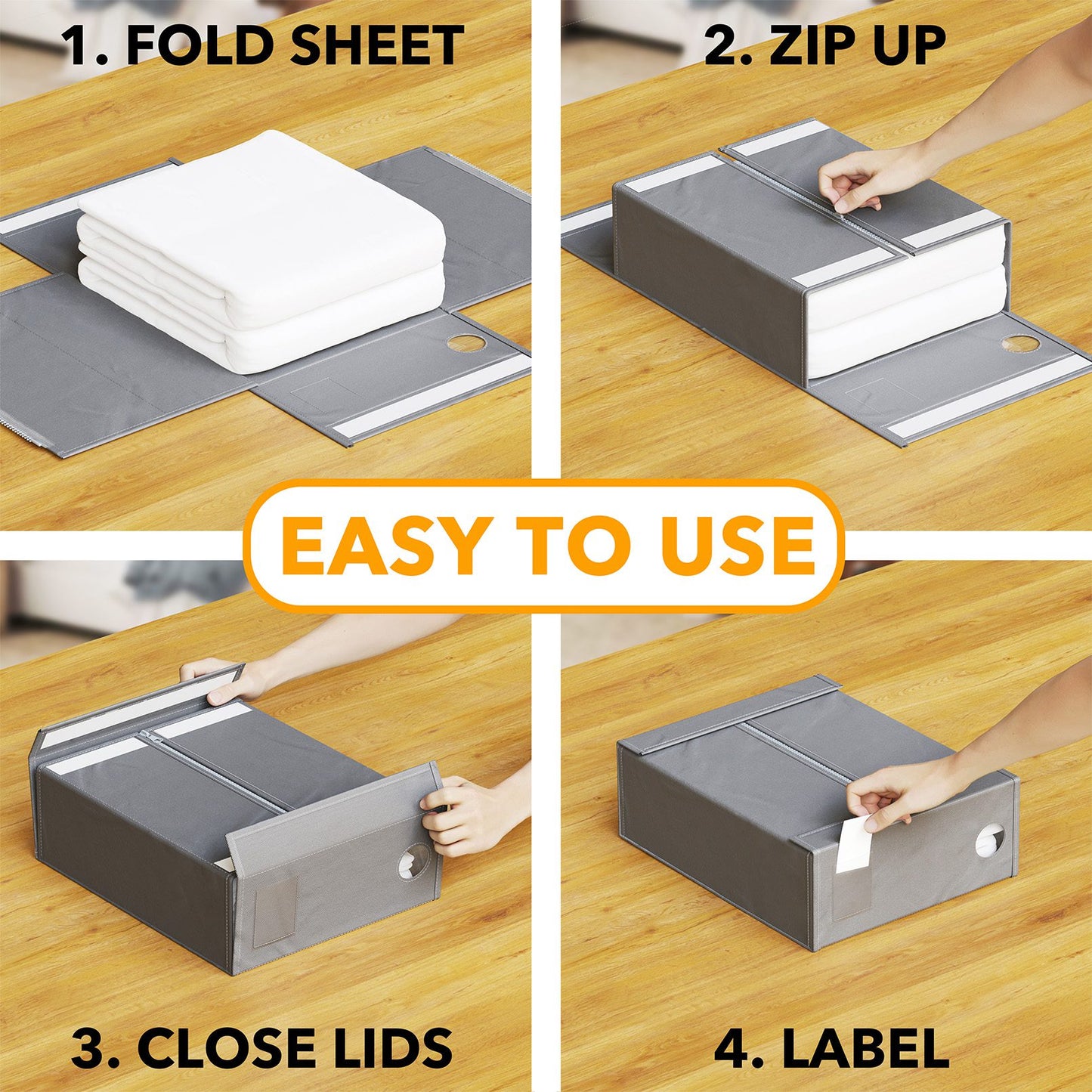 Bed sheet organizer for closet