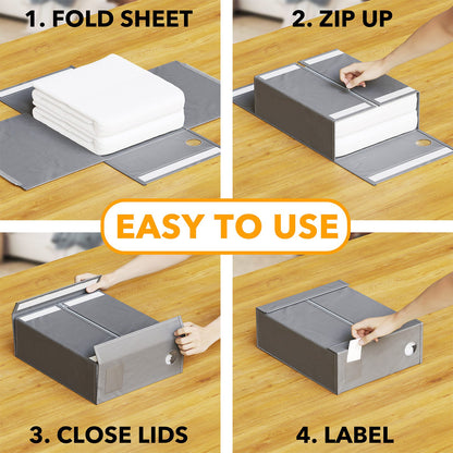 Bed sheet organizer for closet