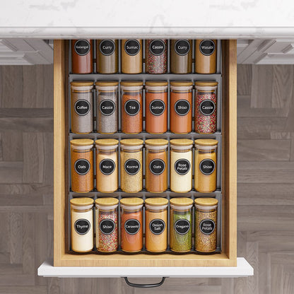 spice jars with labels