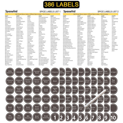 spice jars with labels